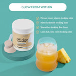 Anti-Aging Collagen Complex glow from within, firmer, more hydrated, smoother-looking skin from a daily pineapple collagen drink