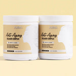 Two bottles of Kallistia Anti-Aging Collagen Complex pineapple flavour collagen powder