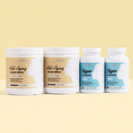 Kallistia Hyper Renew Kit three-month supply: two Anti-Aging Collagen Complex jars and two Hyperpigmentation Cleanse bottles